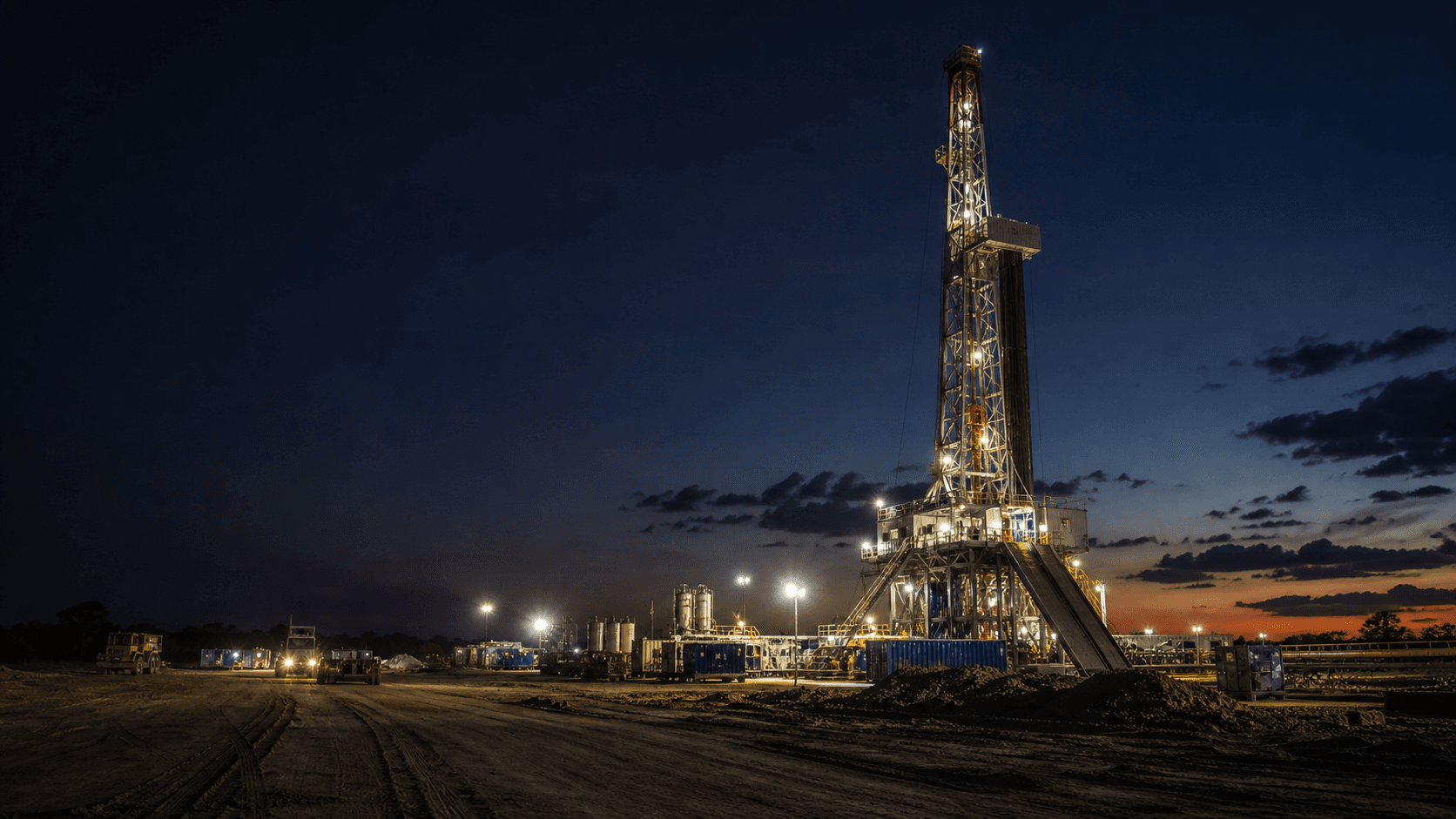 Land drilling rig with field lighting